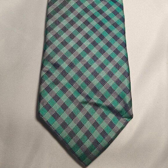 Nordstrom Blue, Green & White Striped Silk Men's Tie - Picture 2 of 4